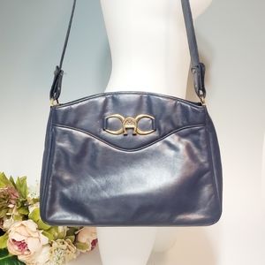 Aigner Blue Leather Shoulder Bag
